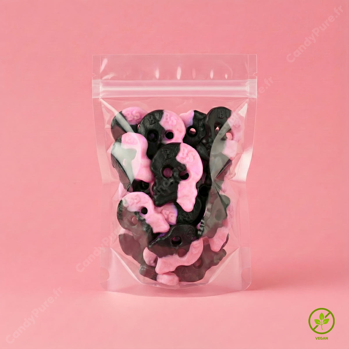 Bubs Crânes Framboise/Réglisse (100g) - Bonbons Suédois