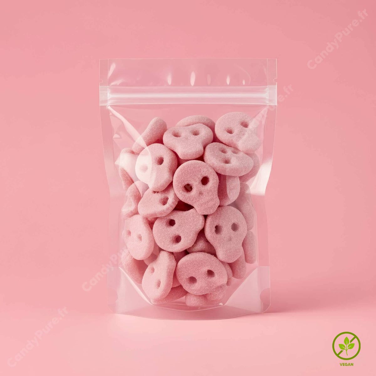 Crânes Fraise & Crème Acidulés (100g) - Bonbons Suédois