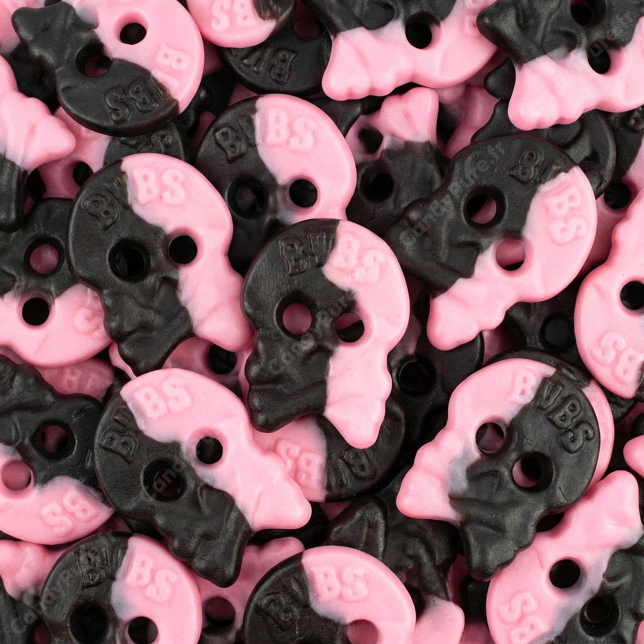 Bubs Crânes Framboise/Réglisse (100g) - Bonbons Suédois