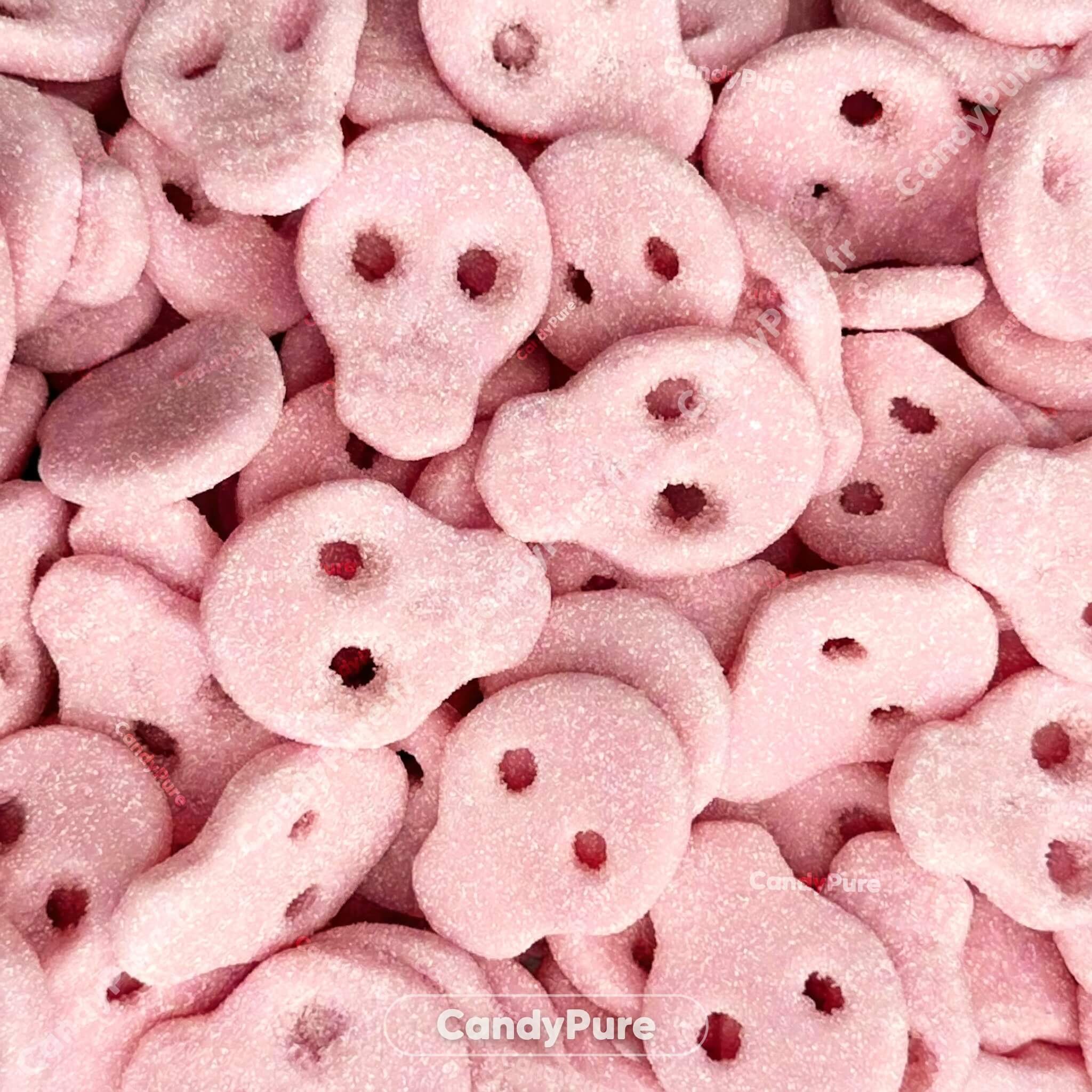 Crânes Fraise & Crème Acidulés (100g) - Bonbons Suédois