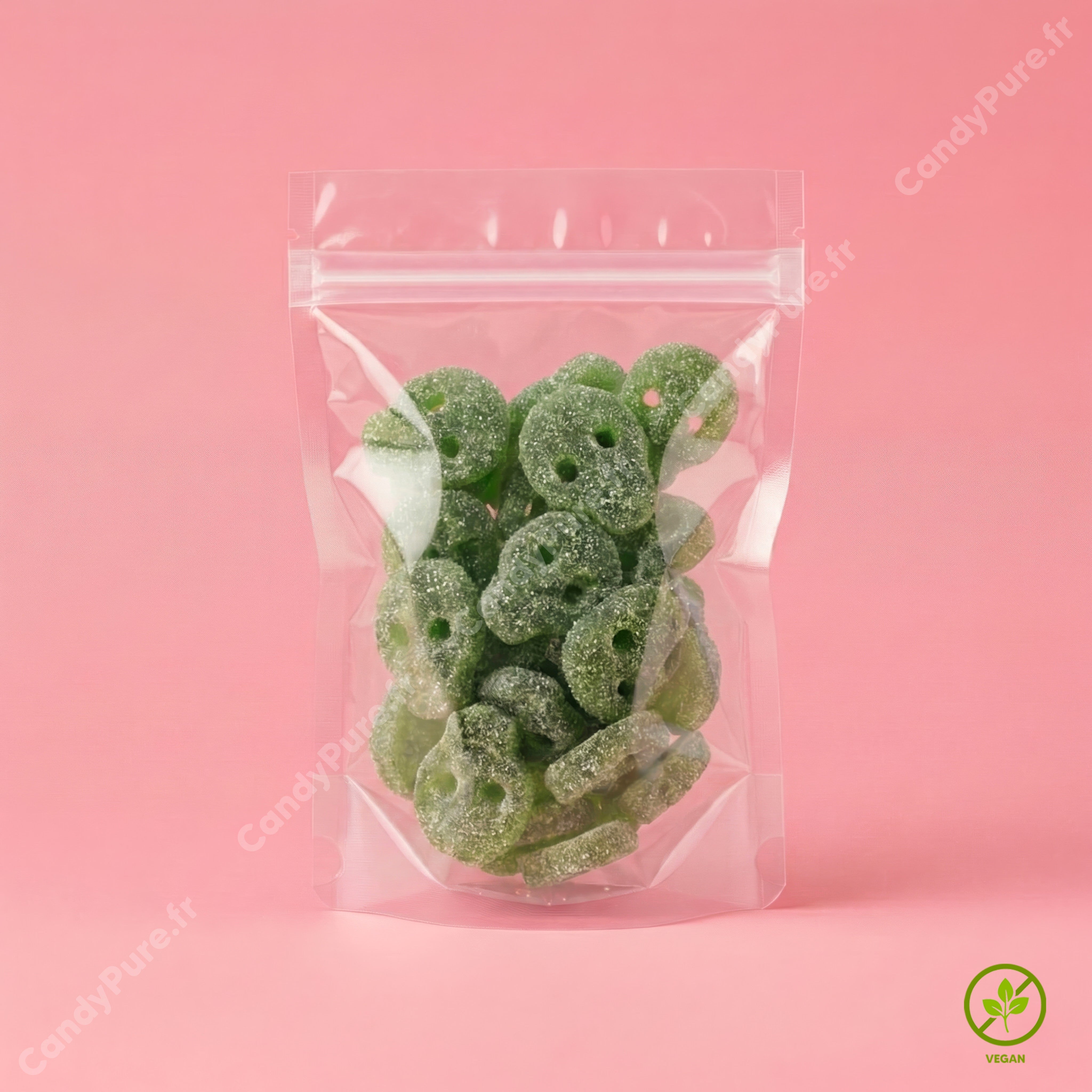 Crânes Citron Vert Acidulés (100g) - Bonbons Suédois
