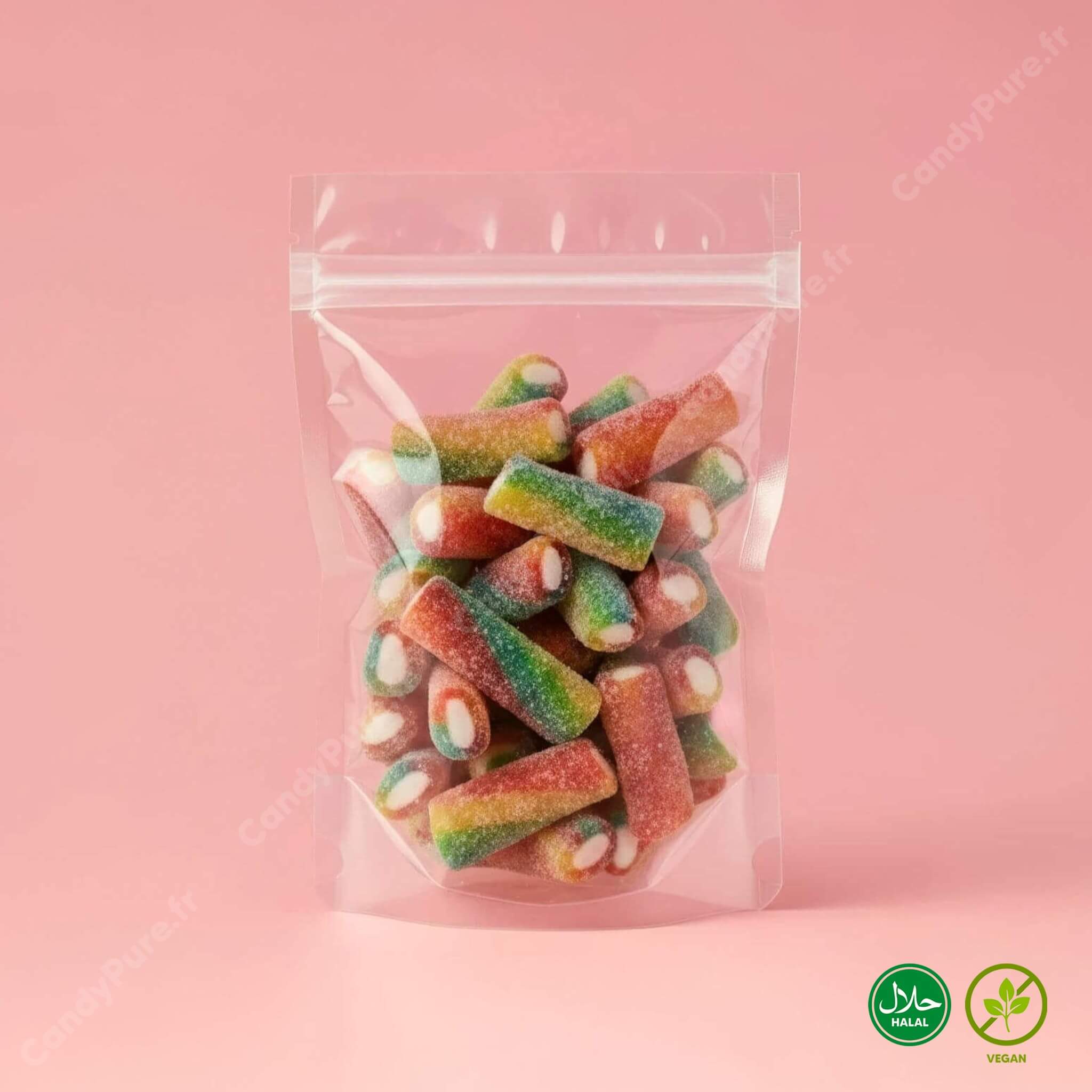 Bâtons Arc-En-Ciel Acidulés (100g)