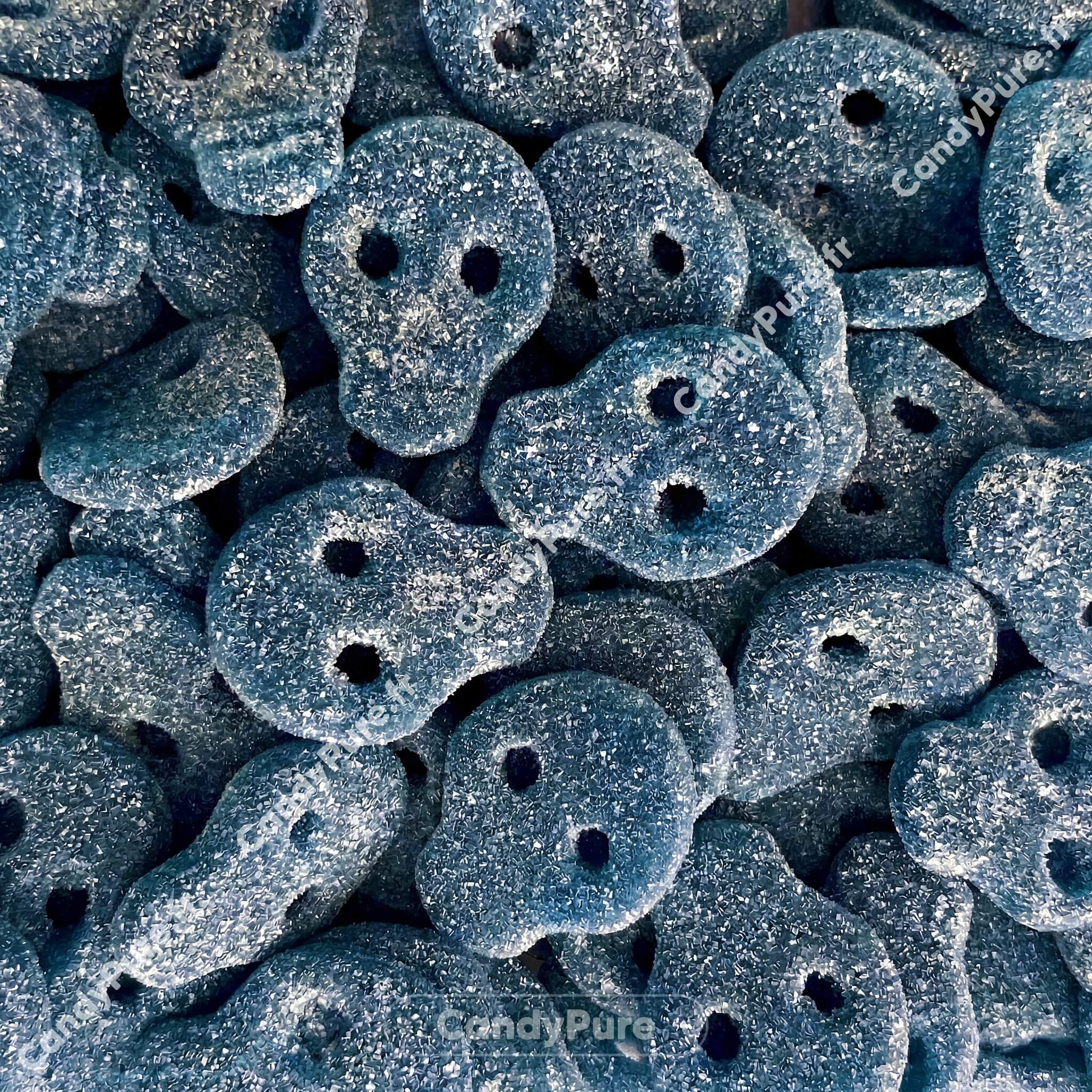 Crânes Framboise Acidulés (100g) - Bonbons Suédois