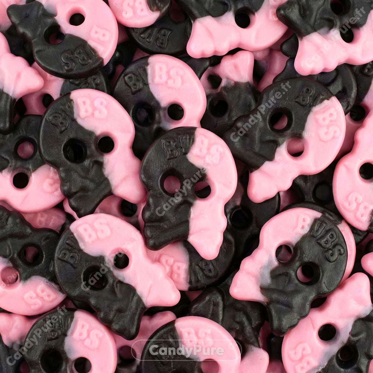 Bubs Crânes Framboise/Réglisse (100g) - Bonbons Suédois
