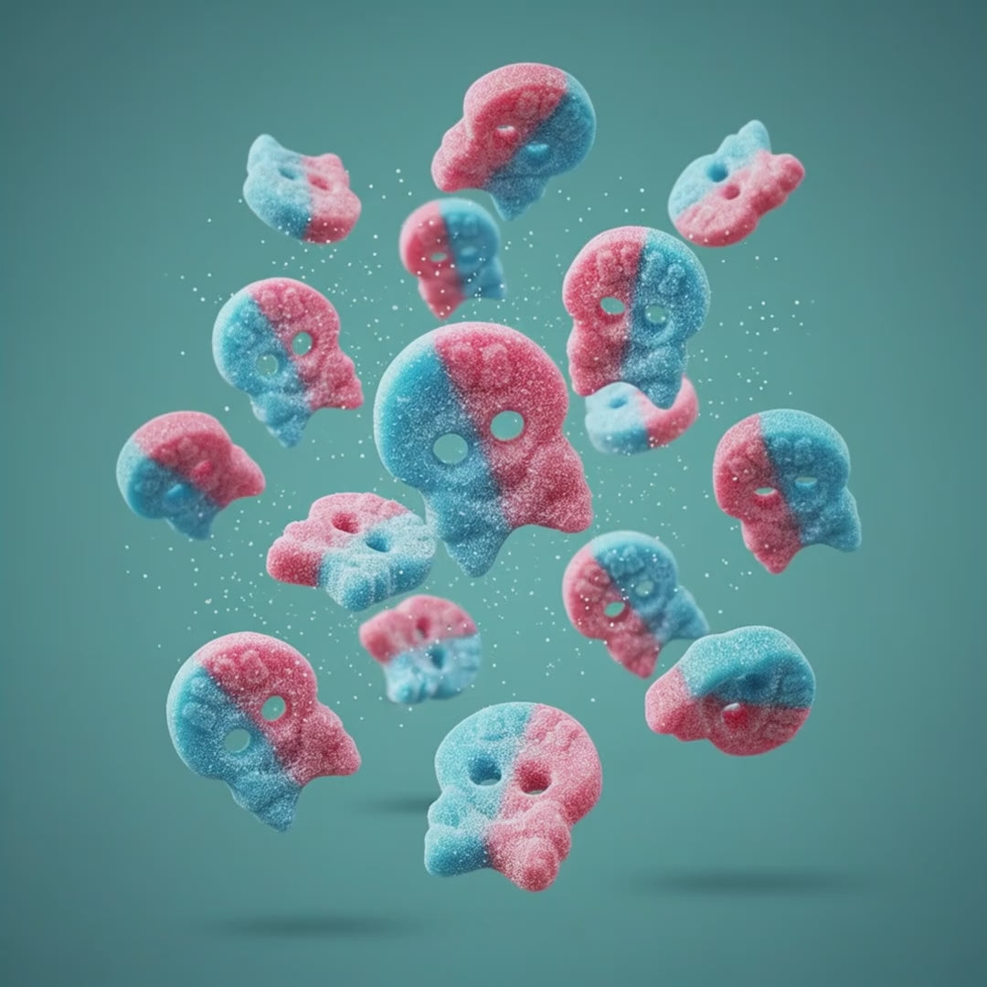 Charger la vidéo : Bubs Crânes BubbleGum - Bonbons Suédois (100g)