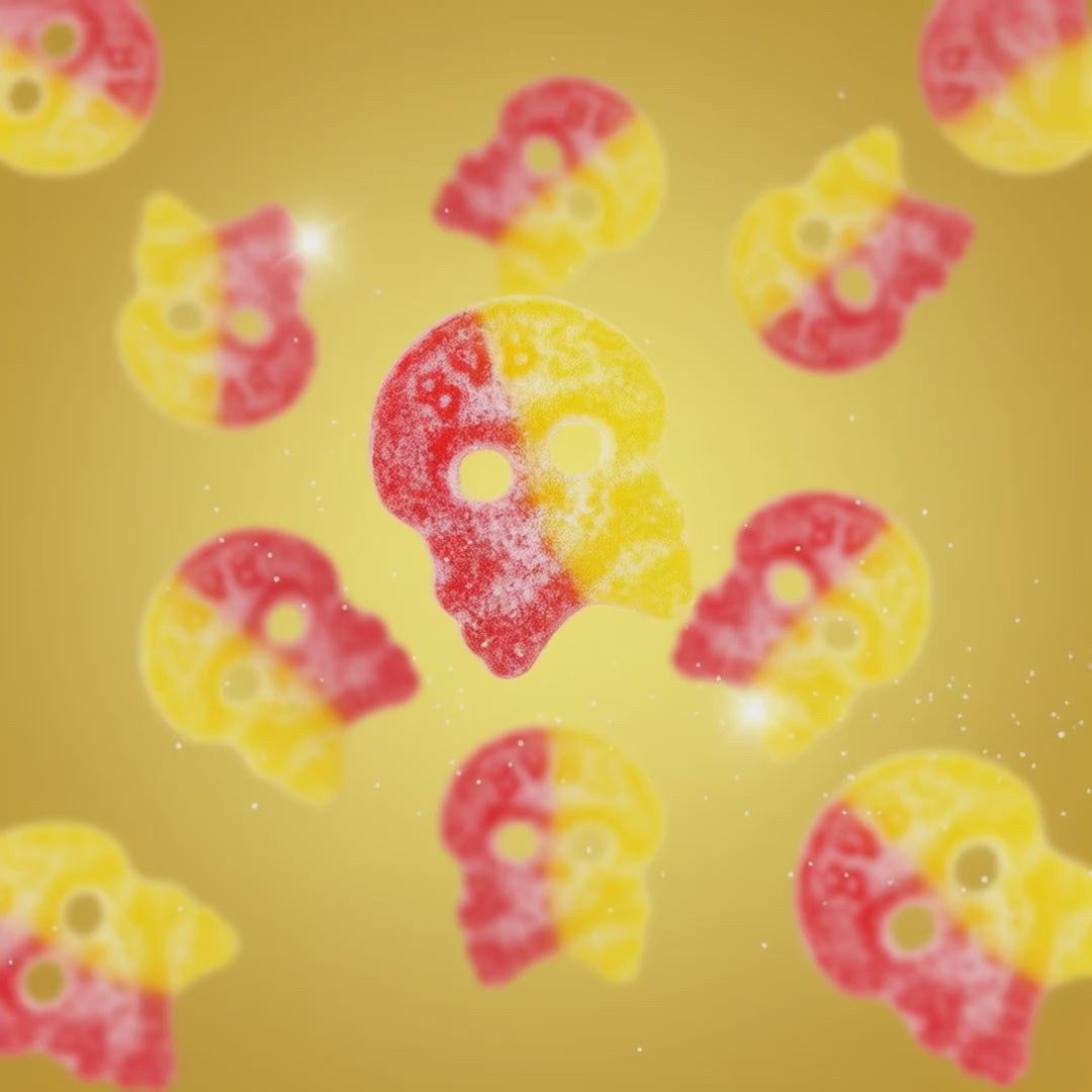Charger la vidéo : Bubs Crânes Framboise/Citron - Bonbons Suédois (100g)