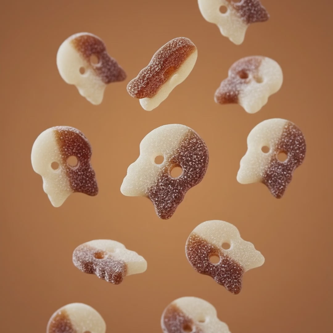 Video laden: Bubs Crânes Cola - Bonbons Suédois (100g)